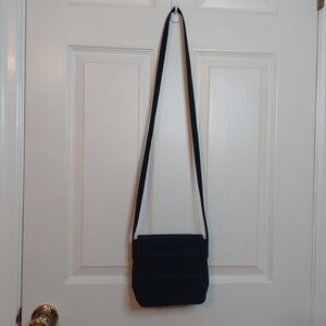 Nine West Navy Blue Nylon Magnetic Flap Small Crossbody Bag Minimalist Normcore
